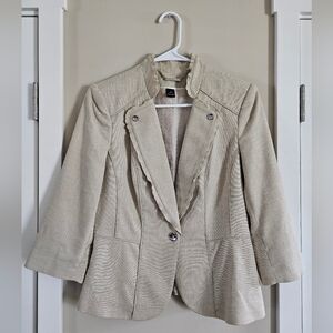 White house black market khaki sand nuetral business blazer proffessional work